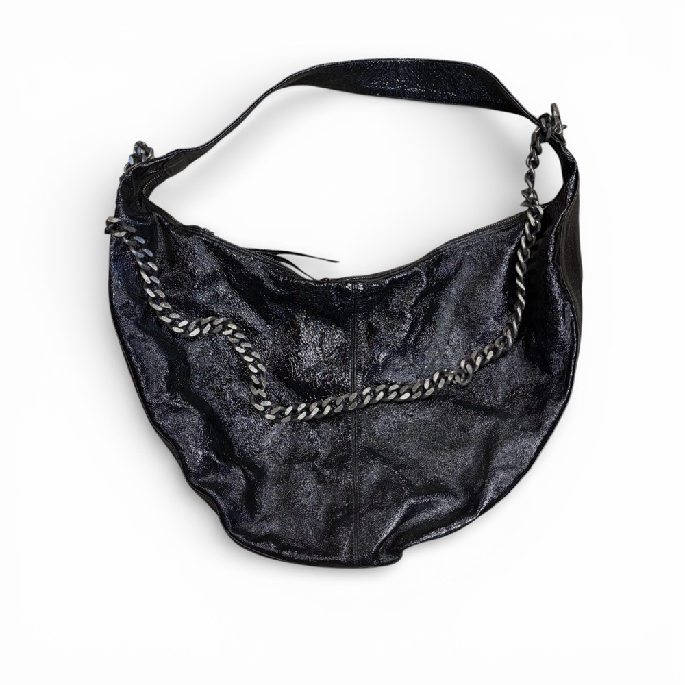 SERIL Chainsmoker Hobo Bag Crushed Patent Lamb Leather